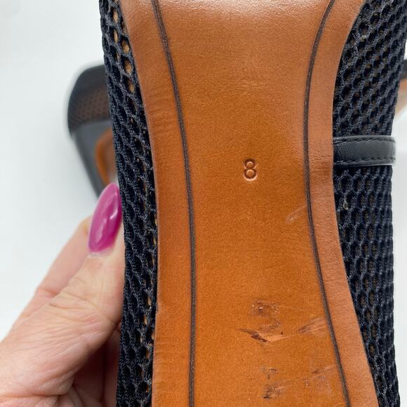 Derek Lam 10 Crosby Black Net Mesh Point Toe Pump Heels Preppy Women's size 8 - Picture 6 of 9